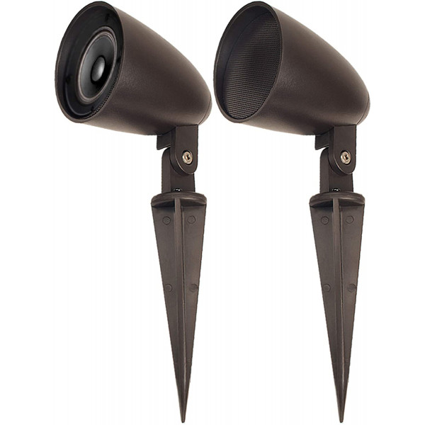 2.5" Landscape In Ground/Mountable 30W Speaker, Outdoor Weather Resistant Pair, LS2 Bronze (Pair)