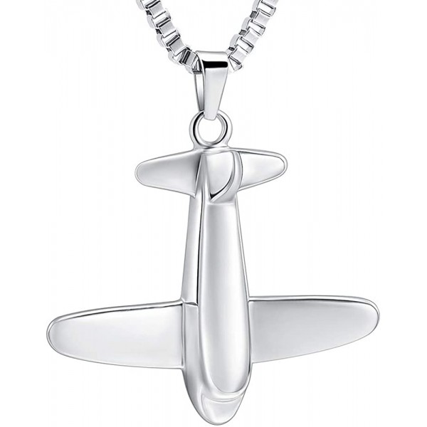  Airplane Pendant Cremation Jewelry for Ashes Stainless Steel Memorial Keepsake Urn Necklace