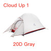 Naturehike Cloud Up Serie 123 Upgraded Camping Tent Waterproof Outdoor Hiking TENT 20D 210T Nylon Backpacking Tent with Free Mat